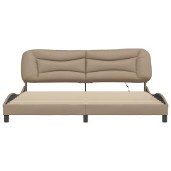 Cadre de lit avec lumières LED cappuccino 200x200 cm similicuir 