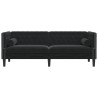 Canapé Chesterfield avec traversins 3 places noir velours 