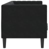 Canapé Chesterfield avec traversins 3 places noir velours 