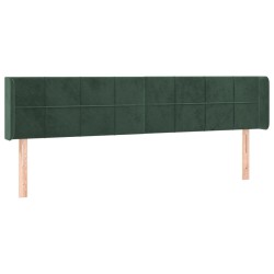 Tête de lit à LED Vert foncé 203x16x78/88 cm Velours 