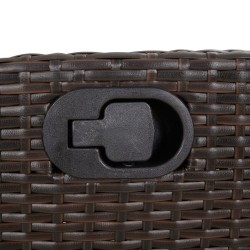 Ensemble à manger de jardin 3 pcs et coussins marron poly rotin 