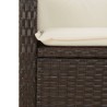 Ensemble à manger de jardin 3 pcs et coussins marron poly rotin 