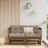 Canapés d'angle de jardin 2 pcs marron miel bois de pin solide 