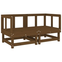 Canapés d'angle de jardin 2 pcs marron miel bois de pin solide 