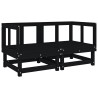Canapés d'angle de jardin 2 pcs noir bois de pin massif 