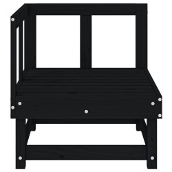 Canapés d'angle de jardin 2 pcs noir bois de pin massif 