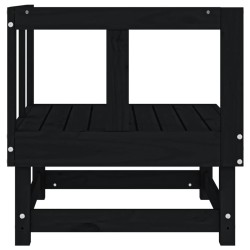 Canapés d'angle de jardin 2 pcs noir bois de pin massif 