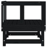 Canapés d'angle de jardin 2 pcs noir bois de pin massif 