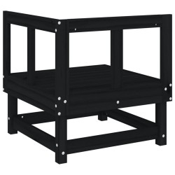 Canapés d'angle de jardin 2 pcs noir bois de pin massif 