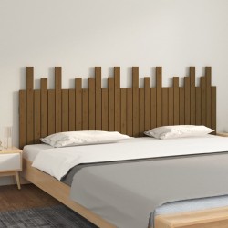 Tête de lit murale Marron miel 204x3x80 cm Bois massif de pin 