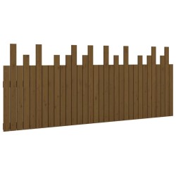 Tête de lit murale Marron miel 204x3x80 cm Bois massif de pin 
