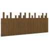 Tête de lit murale Marron miel 204x3x80 cm Bois massif de pin 