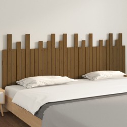 Tête de lit murale Marron miel 204x3x80 cm Bois massif de pin 