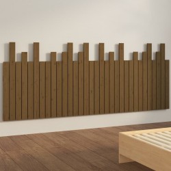 Tête de lit murale Marron miel 204x3x80 cm Bois massif de pin 