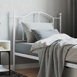 Tête de lit métal blanc 90 cm 