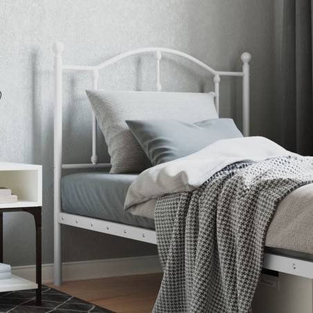 Tête de lit métal blanc 90 cm 