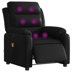 Fauteuil de massage inclinable électrique noir similicuir 