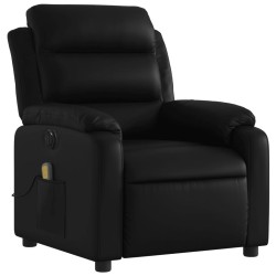 Fauteuil de massage inclinable électrique noir similicuir 