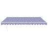 Auvent rétractable bleu et blanc 4,5x3 m tissu et aluminium 