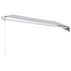 Auvent rétractable bleu et blanc 4,5x3 m tissu et aluminium 