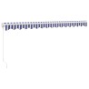 Auvent rétractable bleu et blanc 4,5x3 m tissu et aluminium 