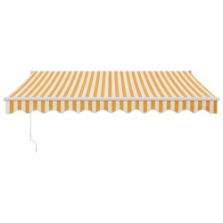 Auvent rétractable automatique jaune et blanc 3x2,5 m 
