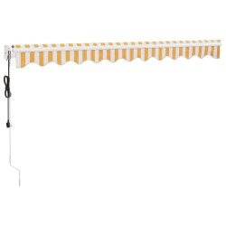 Auvent rétractable automatique jaune et blanc 3x2,5 m 