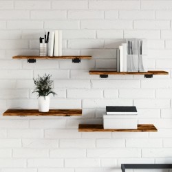 Étagères murales 4 pcs chêne fumé 60x30x1,5cm bois d'ingénierie 