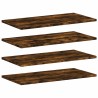 Étagères murales 4 pcs chêne fumé 60x30x1,5cm bois d'ingénierie 