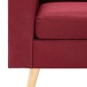 Canapé à 3 places avec repose-pied Rouge bordeaux Tissu 