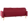 Canapé à 3 places avec repose-pied Rouge bordeaux Tissu 