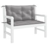 Coussin de banc de jardin gris 100x(50+50)x7 cm tissu oxford 