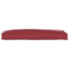 Coussin de palette pour banc rouge vin 110x40x8 cm en tissu Oxford 