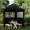 Tente de réception pliable escamotable 2 parois latérales noir 
