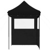 Tente de réception pliable escamotable 2 parois latérales noir 