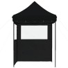 Tente de réception pliable escamotable 2 parois latérales noir 