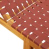 Chaises longues rouge bois d'acacia solide et tissu 