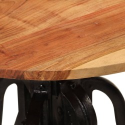 Table d'appoint 60x(42-62) cm Bois massif d'acacia et fonte 