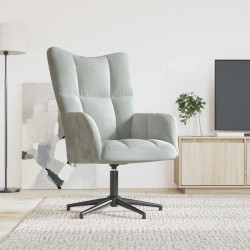Chaise de relaxation Gris clair Velours 