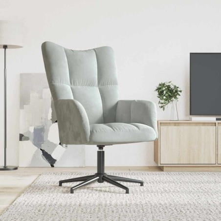 Chaise de relaxation Gris clair Velours 