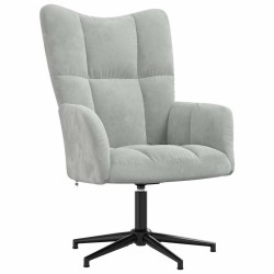 Chaise de relaxation Gris clair Velours 