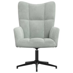Chaise de relaxation Gris clair Velours 