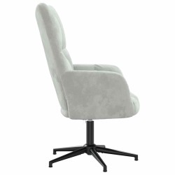 Chaise de relaxation Gris clair Velours 
