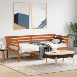 Lit de jour sans matelas cire marron 90x190 cm bois pin massif 