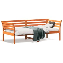 Lit de jour sans matelas cire marron 90x190 cm bois pin massif 