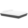 Cadre de lit sans matelas gris bois massif 