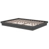 Cadre de lit sans matelas gris bois massif 
