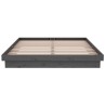 Cadre de lit sans matelas gris bois massif 