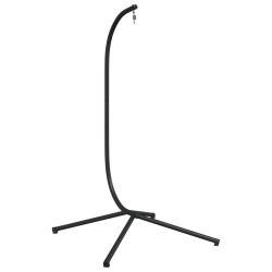 Support de chaise suspendue en forme d'œuf noir acier 