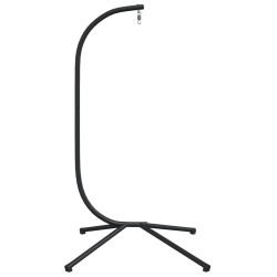 Support de chaise suspendue en forme d'œuf noir acier 